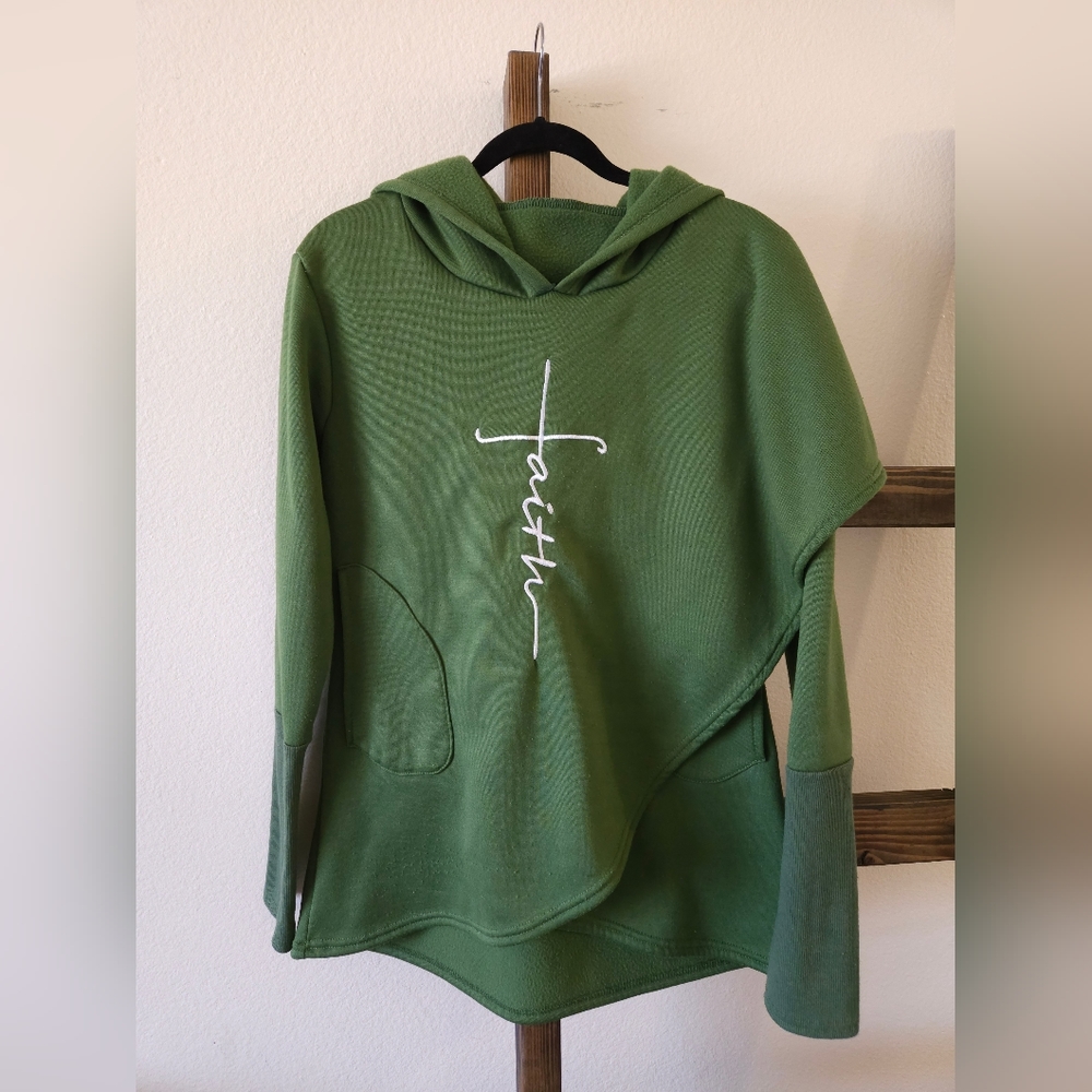 Faith Green Fleece Hoodie
